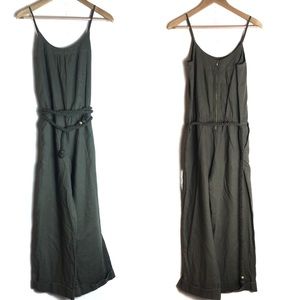 Julie Dillon Military Green Jumpsuit  2 Spaghetti Straps Belted